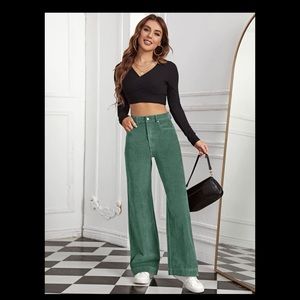 Green corduroy pants